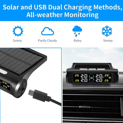 SolarGuard TPMS Monitoreo de presión de neumáticos. 