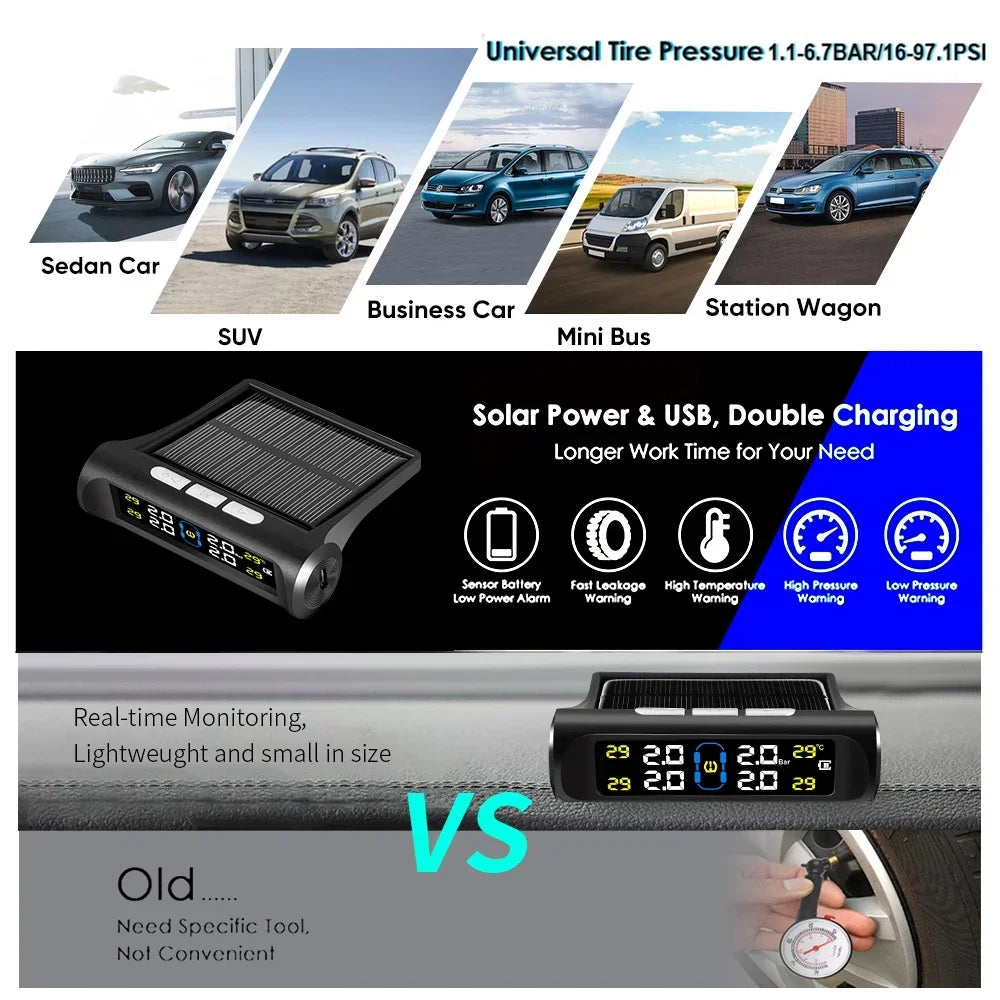 SolarGuard TPMS Monitoreo de presión de neumáticos. 